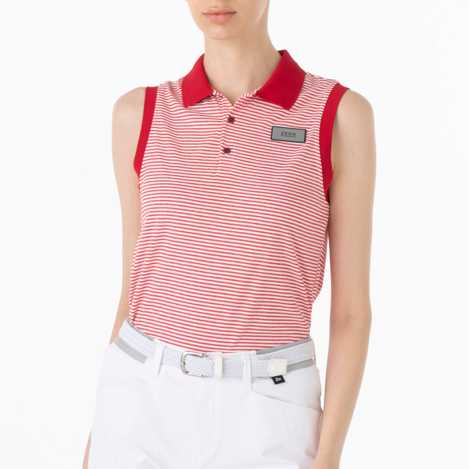 ZHG-W4S4b | Melange Border Combi Sleeveless Polo Shirts 82836