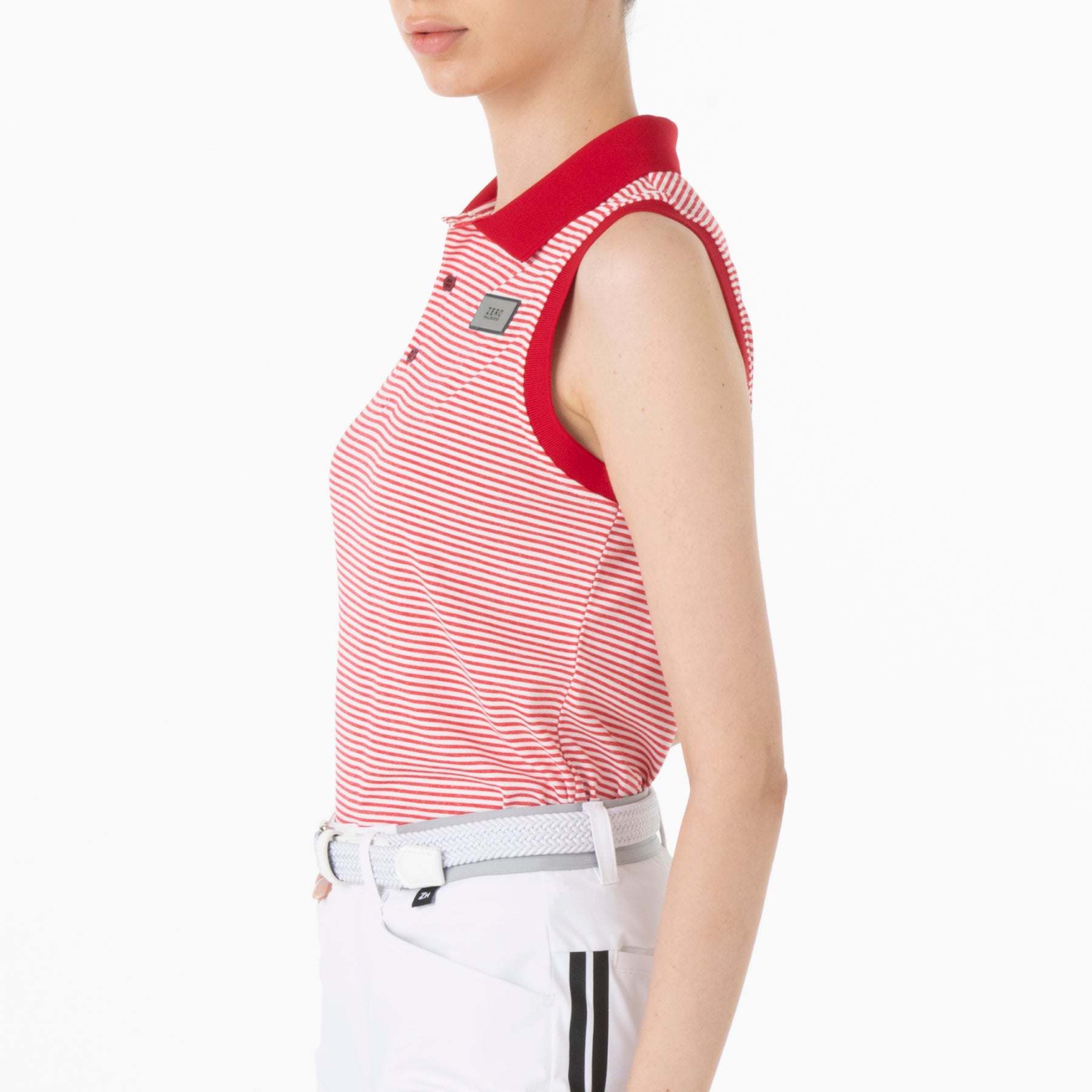 ZHG-W4S4b | Melange Border Combi Sleeveless Polo Shirts 82836