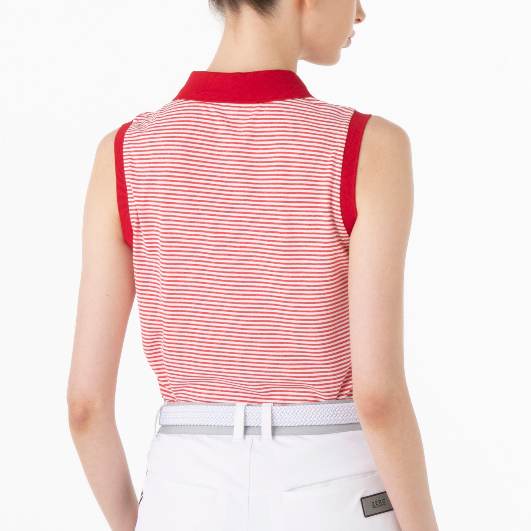 ZHG-W4S4b | Melange Border Combi Sleeveless Polo Shirts 82836