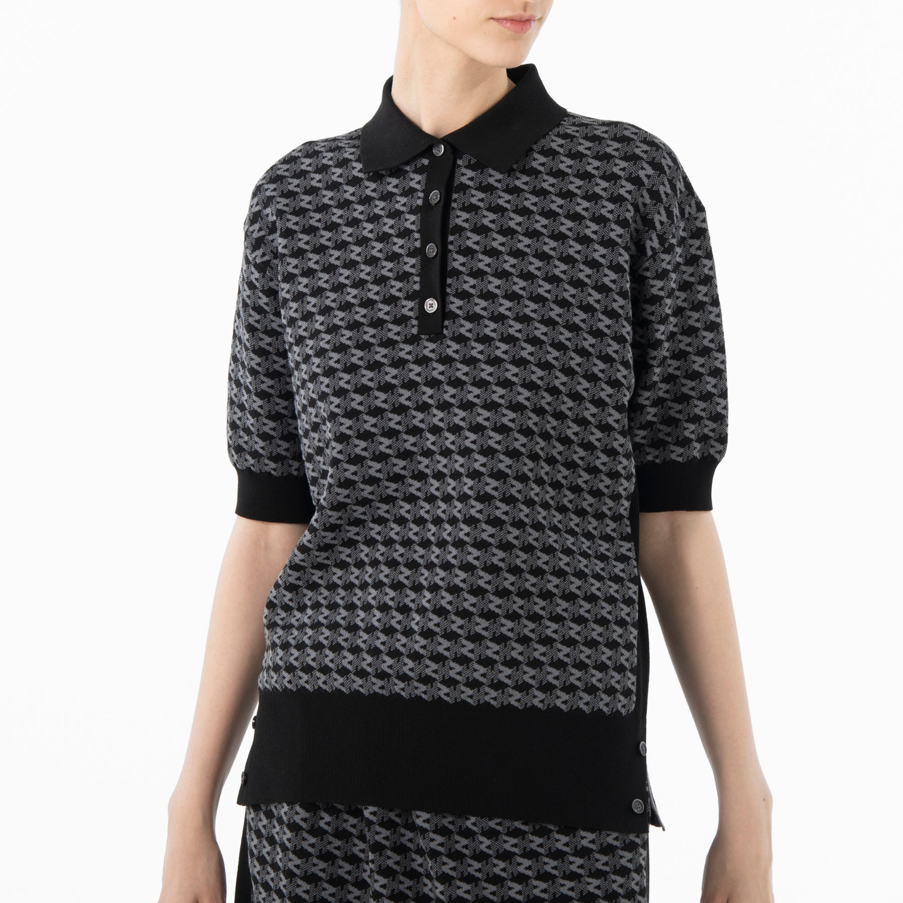 ZHG-W5A4d | Monogram Short-Sleeve Knit Polo 85139