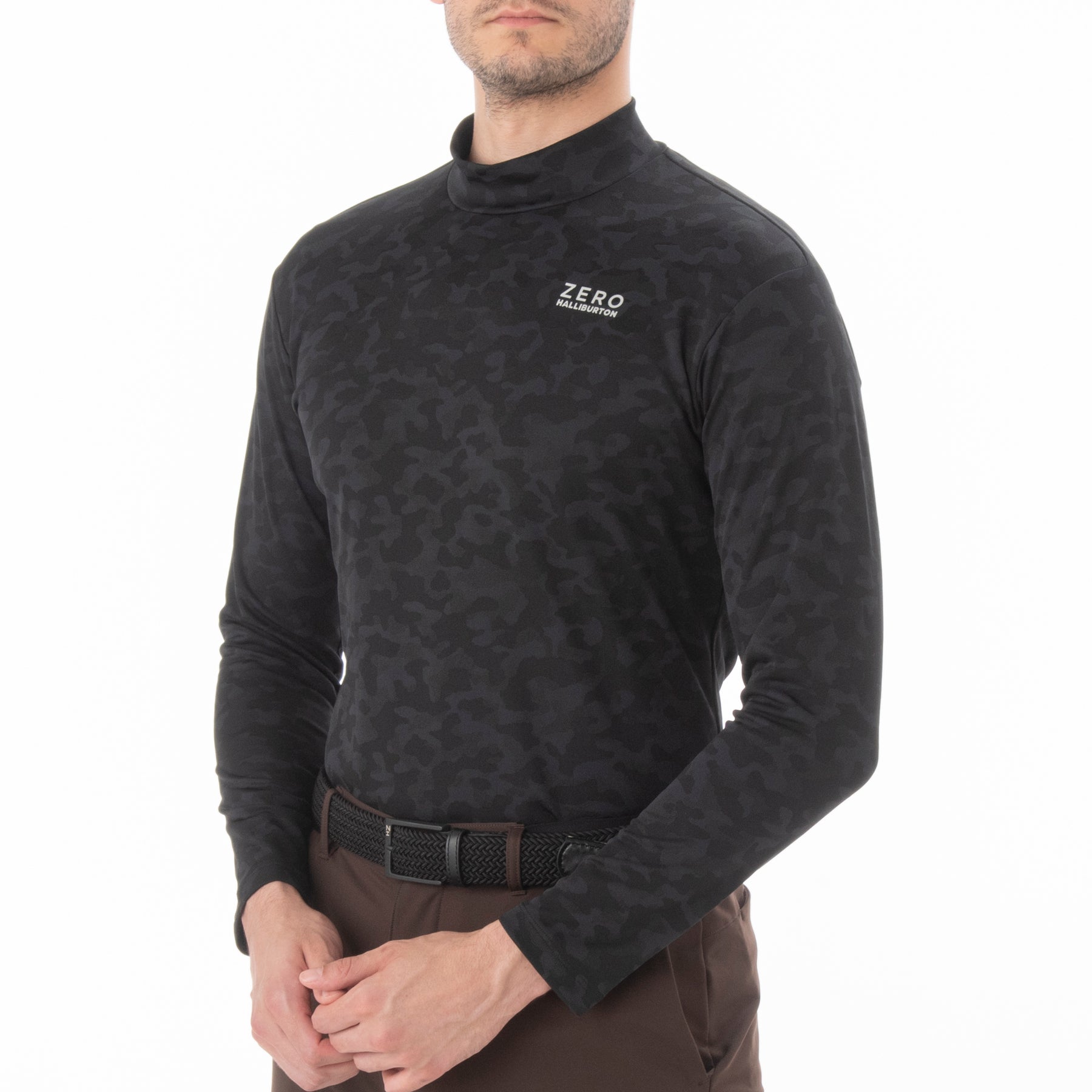 ZHG-A25b | Jacquard Camo Long Sleeve Mockneck 82733