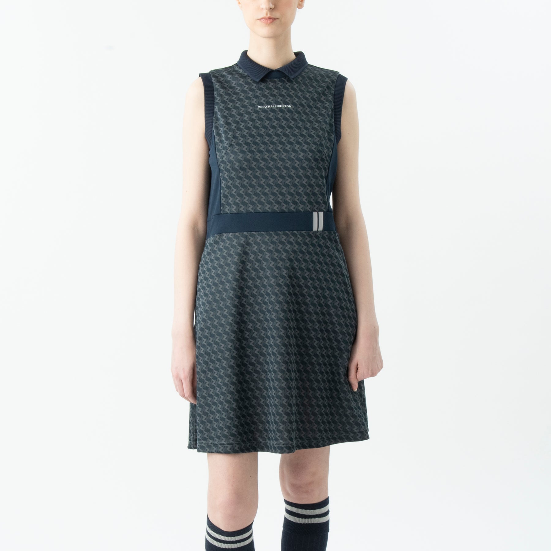 ZHG-W6S7b | ZH Monogram Sleeveless One-Piece Dress 85221