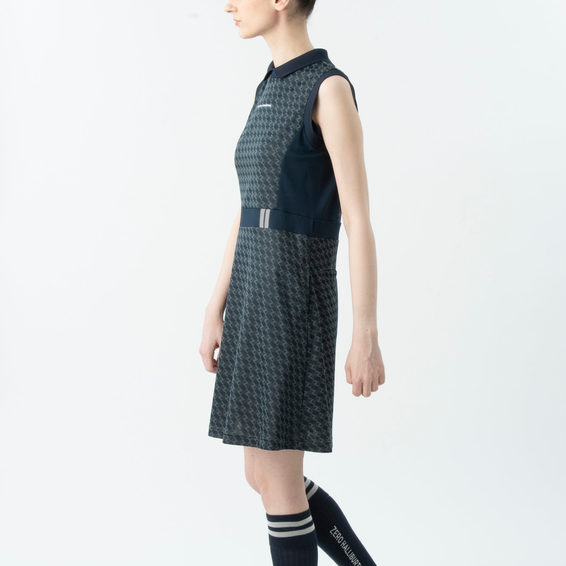 ZHG-W6S7b | ZH Monogram Sleeveless One-Piece Dress 85221