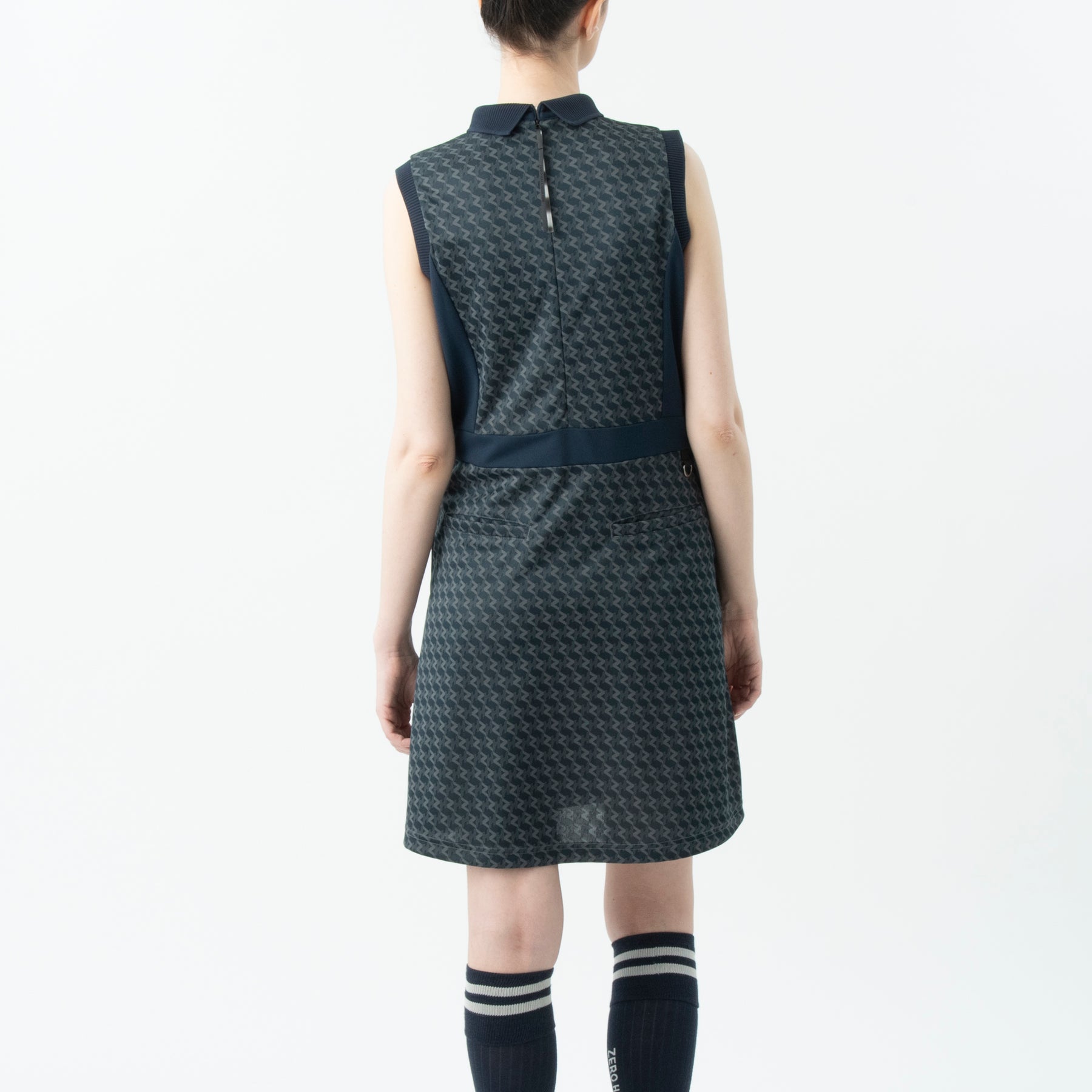 ZHG-W6S7b | ZH Monogram Sleeveless One-Piece Dress 85221