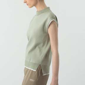 ZHG-W6S8b | Sleeveless Knit Mockneck 85222
