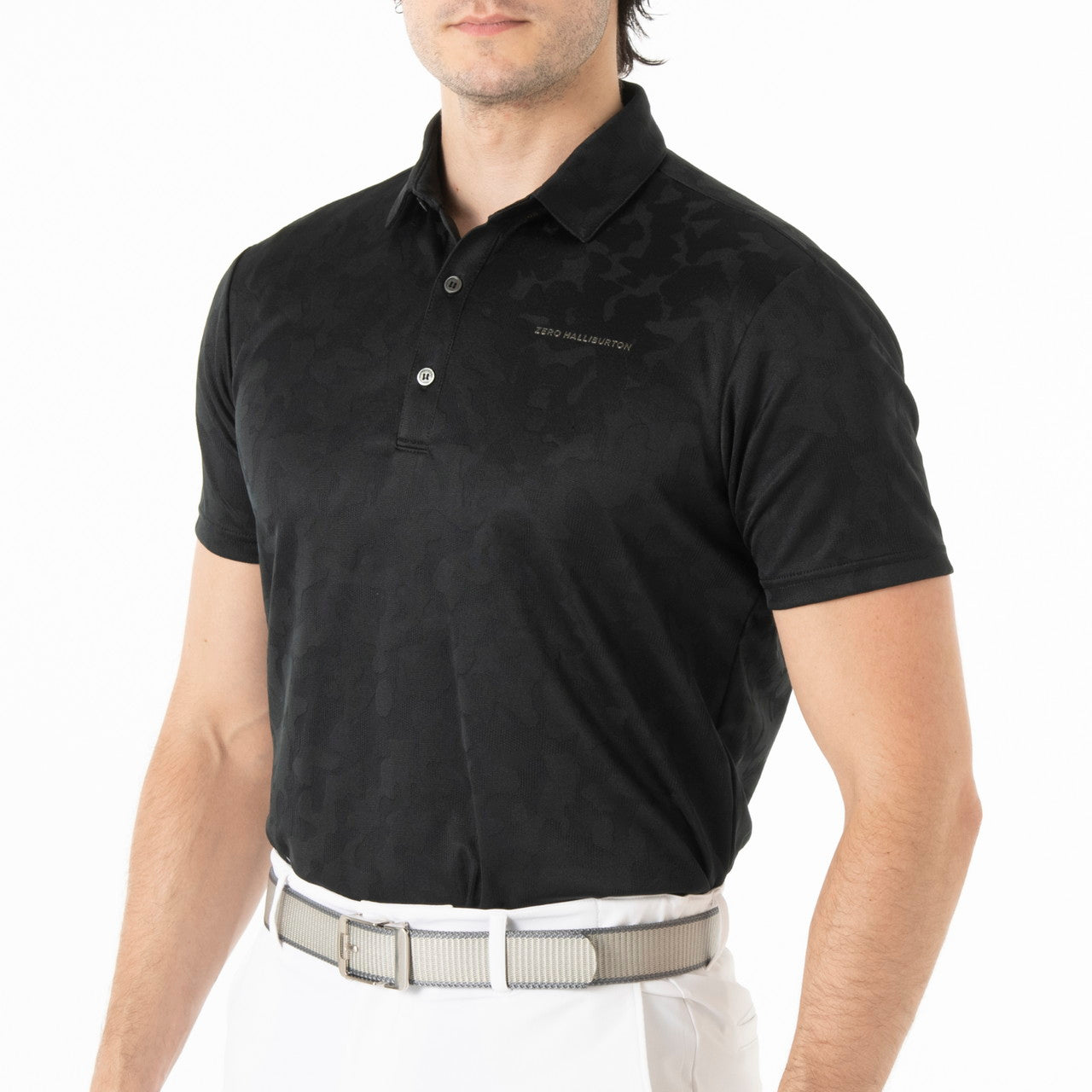 ZHG-M5S8a | Elegant Camo Jacquard Polo 82956