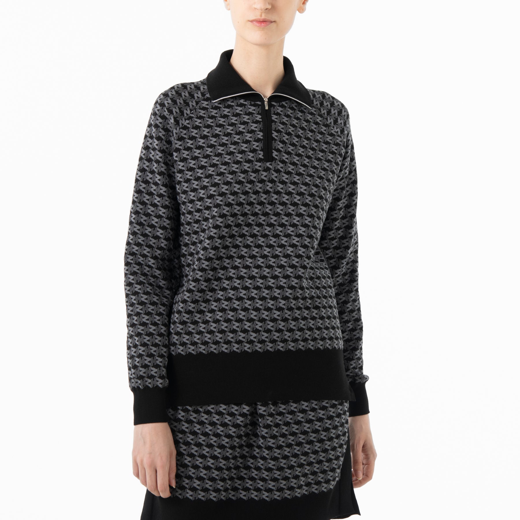 ZHG-W5A4b | Monogram Half-Zip Knit 85137